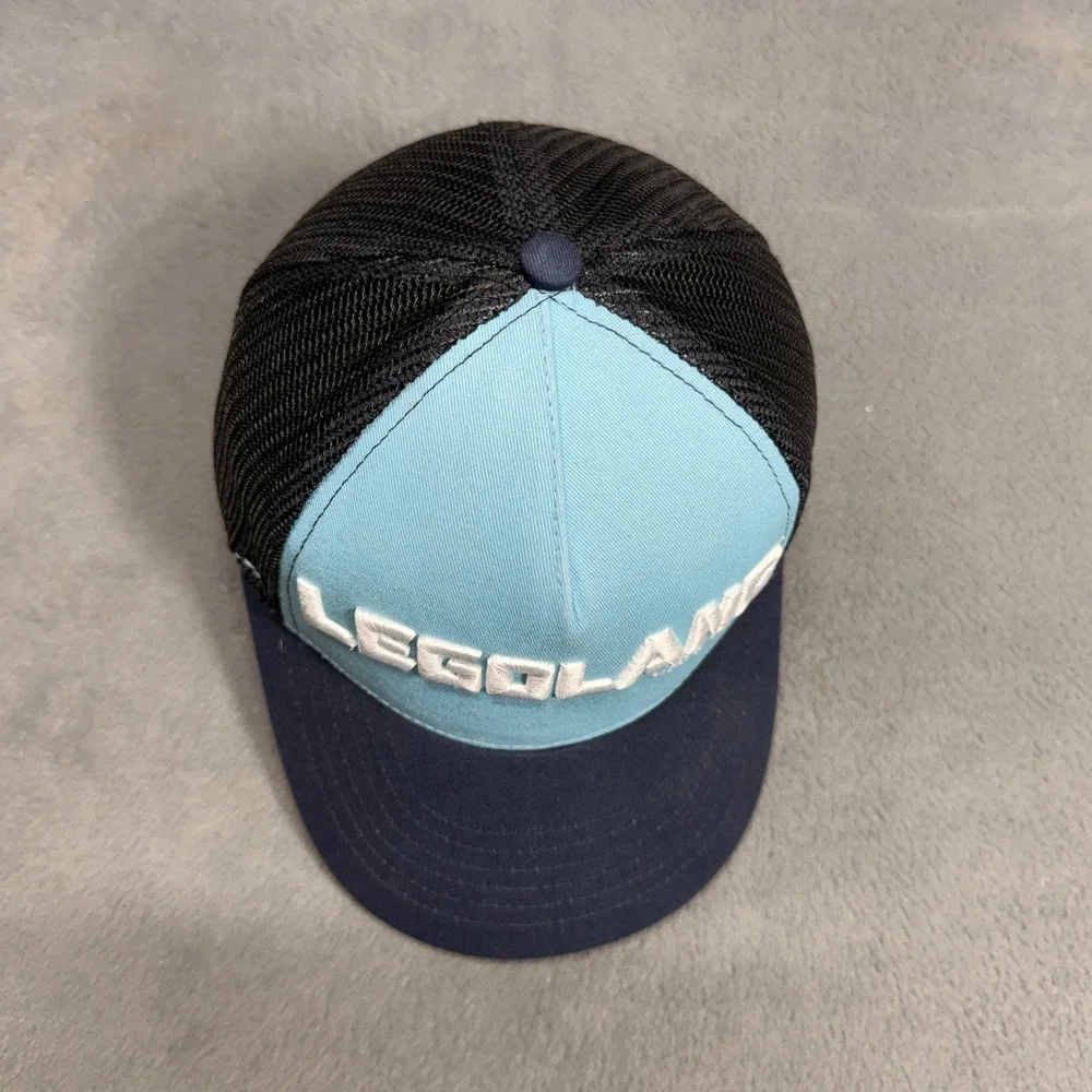 Legoland California Trucker Hat Youth Blue Navy Black Mesh Snapback Baseball Cap